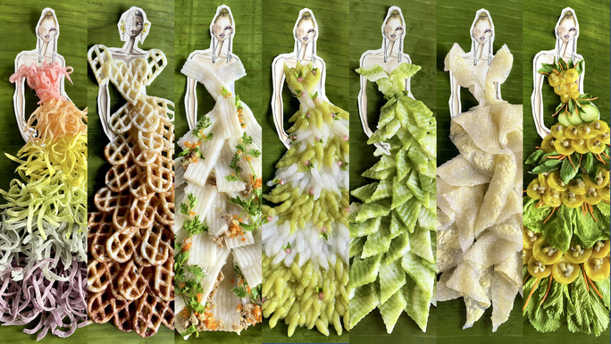 Bộ sưu tập thời trang làm từ món bánh miền Tây nhận kỷ lục Việt Nam